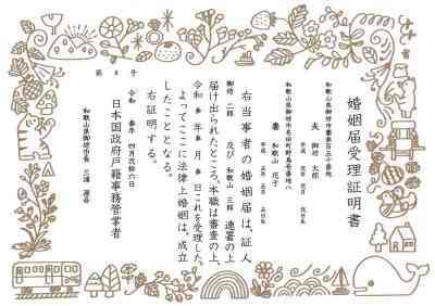 婚姻届受理証明書