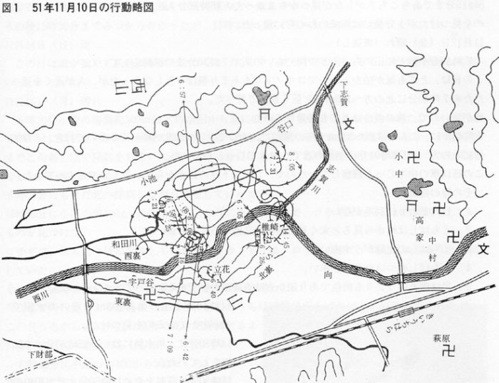 1951年11月10日の行動略図