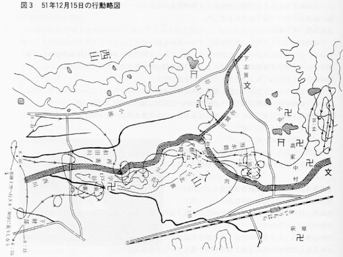 1951年12月15日の行動略図
