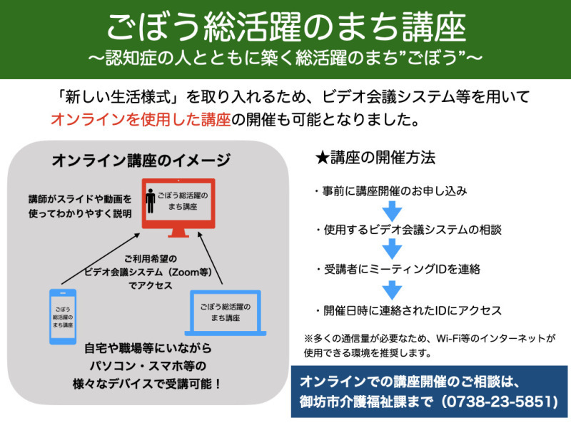 ごぼう総活躍のまちオンライン講座