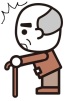 年配の男性が驚いている
